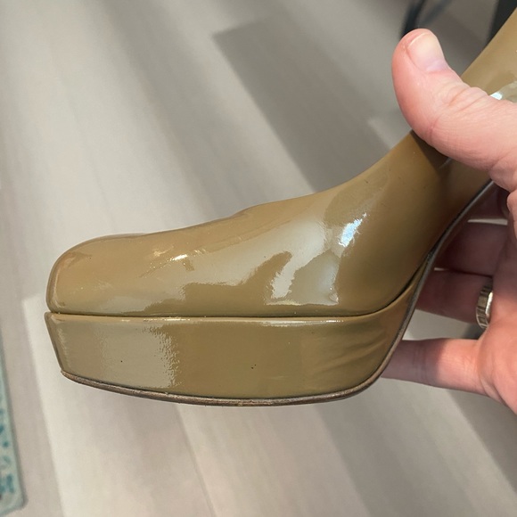 YSL Tan Platform Patent Leather Stiletto High Heels IT 38 8: US - Picture 8 of 16